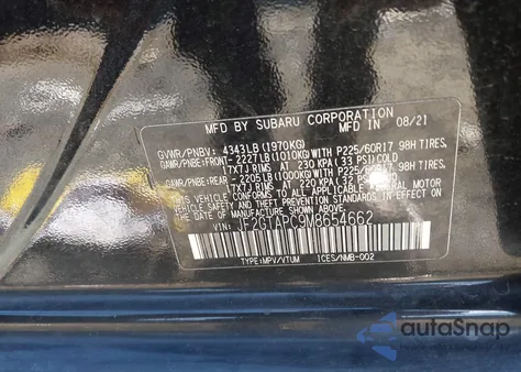 2021 Subaru Crosstrek Premium z USA, uszkodzony, nr VIN JF2GTAPC9M8654662